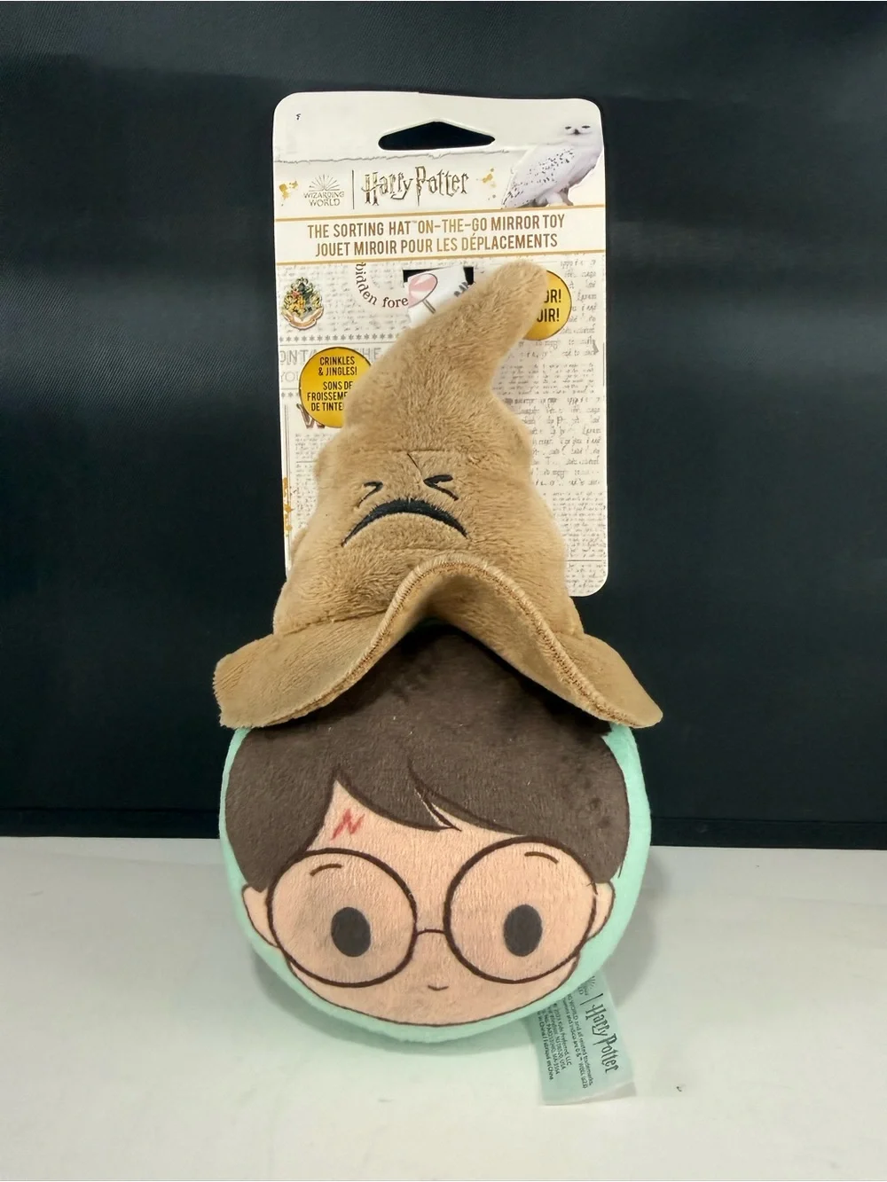 Infant/Baby Harry Potter Sorting Hat Mirror On The Go Rattle Plush Toy NEW